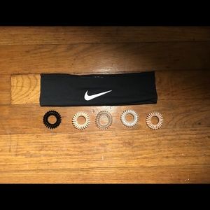 Nike headband and 5 spiral hair ties